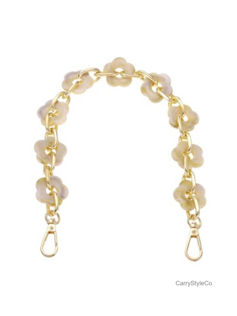 Acrylic Flower Chain Strap 15.7" for Handbag Purse Wallet Extension Shoulder
